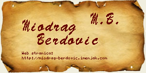 Miodrag Berdović vizit kartica